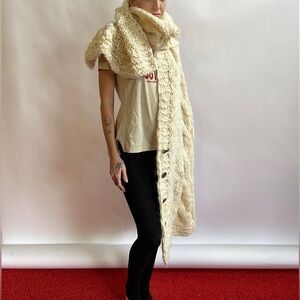 VIVIENNE WESTWOOD ANGLOMANIA HUGE SCARVE WHITE WOOL SS2014 NEVER USED